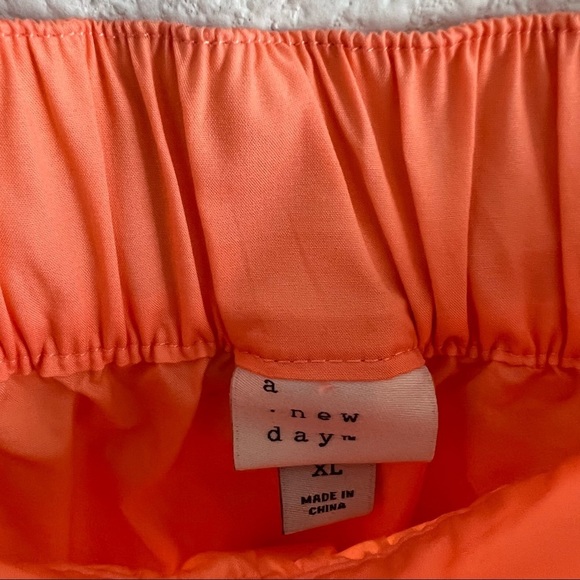 NWT A New Day Coral Ruffle Skirt Back Elastic Pull On Pockets Cotton XL - Picture 9 of 12